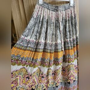 VTG Y2K Maxi Skirt India Eastern Print Festival Fairy Gypsy Boho Floral Flowy M